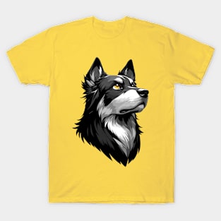 Stunning and Cool Beauceron Monochrome and Gold Portrait for Father's Day T-Shirt